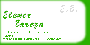 elemer barcza business card