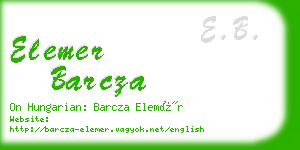 elemer barcza business card